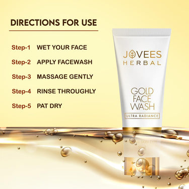 Jovees Herbal Ultra Radiance Gold Face Wash Gives Clear, Nourished & Hydrated Skin, Reduce Dark Spot And Improves Skin Texture | For All Skin Types 100ml